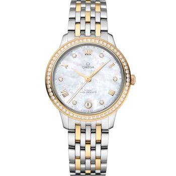 Omega De Ville Master Chronometer 34 Stainless Steel - Yellow Gold - Diamond / MOP / Bracelet